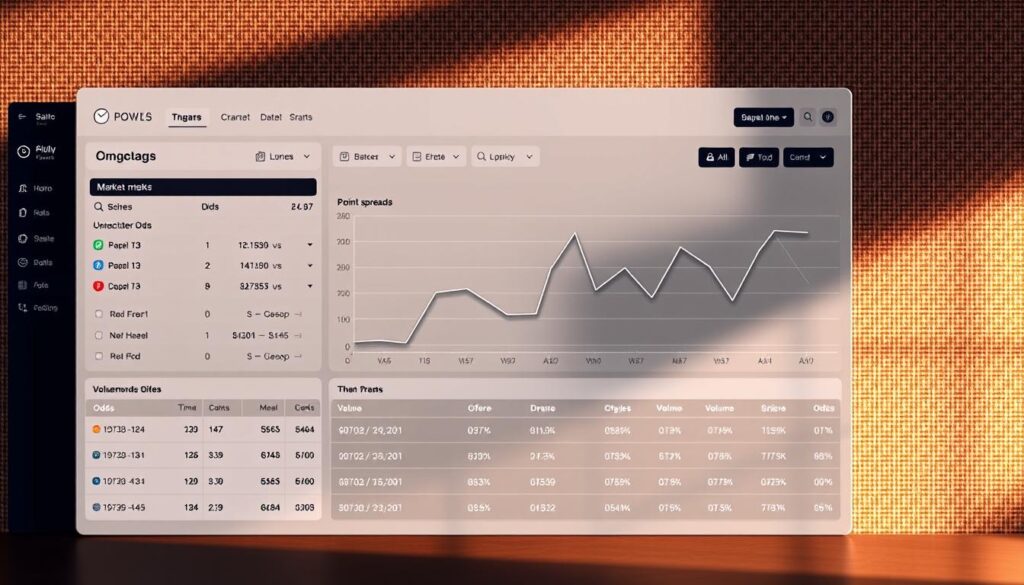 A sleek, data-driven analysis of a sports betting market, presented on a stylish, minimalist dashboard. The foreground features a clean grid of key market metrics and statistics, including odds, point spreads, and volume data. The middle ground showcases a line chart tracing the dynamic shifts in odds over time, with a smooth, monochromatic color palette. In the background, a subtle, textured grid pattern evokes the precise, analytical nature of the subject matter, bathed in warm, directional lighting that casts subtle shadows, creating depth and dimension. The overall impression is one of professional, well-researched insights, designed to guide and inform the beginner sports bettor. A sleek, data-driven analysis of a sports betting market, presented on a stylish, minimalist dashboard. The foreground features a clean grid of key market metrics and statistics, including odds, point spreads, and volume data. The middle ground showcases a line chart tracing the dynamic shifts in odds over time, with a smooth, monochromatic color palette. In the background, a subtle, textured grid pattern evokes the precise, analytical nature of the subject matter, bathed in warm, directional lighting that casts subtle shadows, creating depth and dimension. The overall impression is one of professional, well-researched insights, designed to guide and inform the beginner sports bettor.